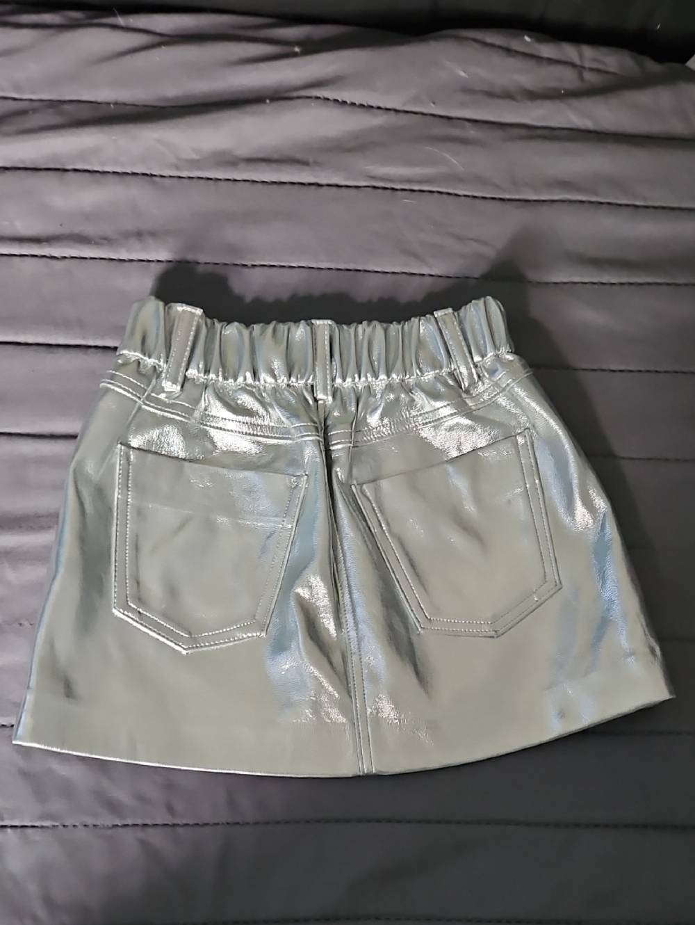 ZARA Kids Metallic Silver Mini Skirt - Picture 5 of 6